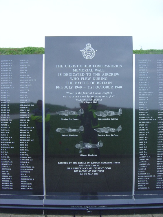 The Battle of Britain Memorial in Capel le Ferne