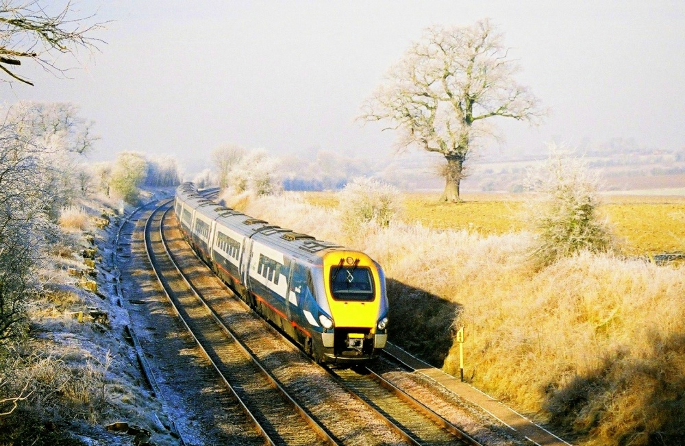 A London bound train near Church Langton