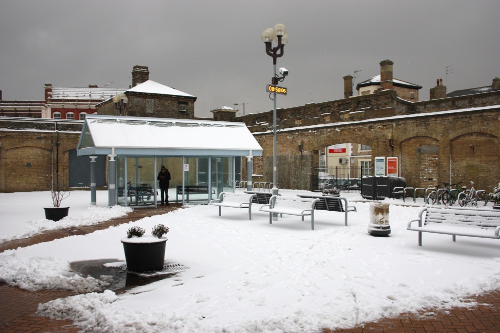 Lowestoft Station during the winter