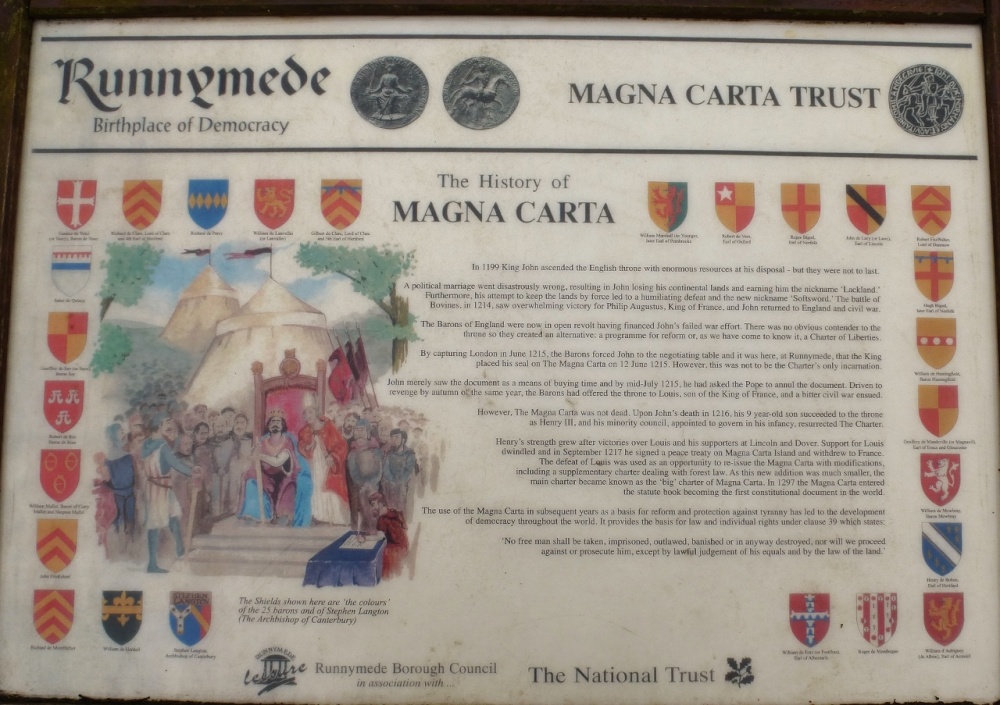 Magna Carta - The information board.
