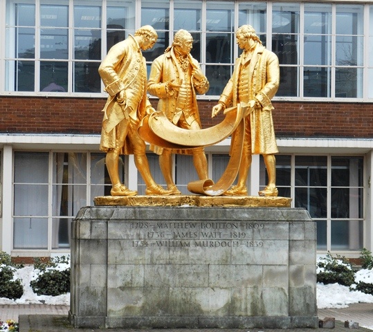 The 'Golden Boys' statue, Broad Street, Birmingham