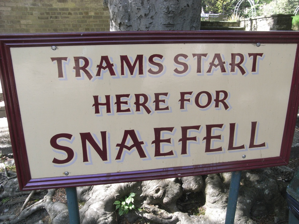 Waiting to go to Snaefell on the mountain railway, Isle of Man