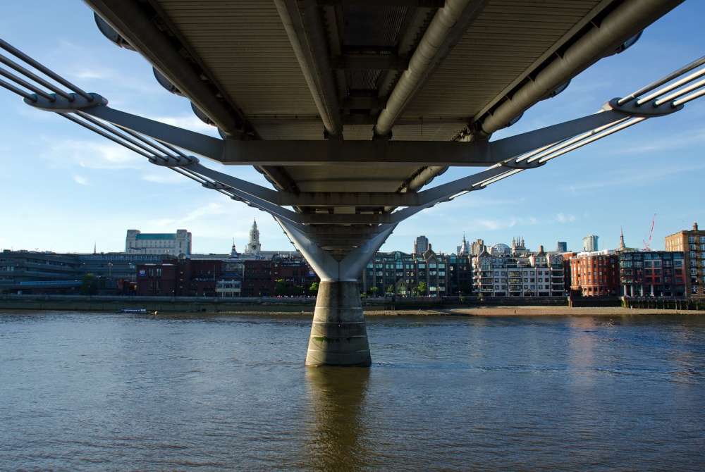 Under the Millenium Bridge, London