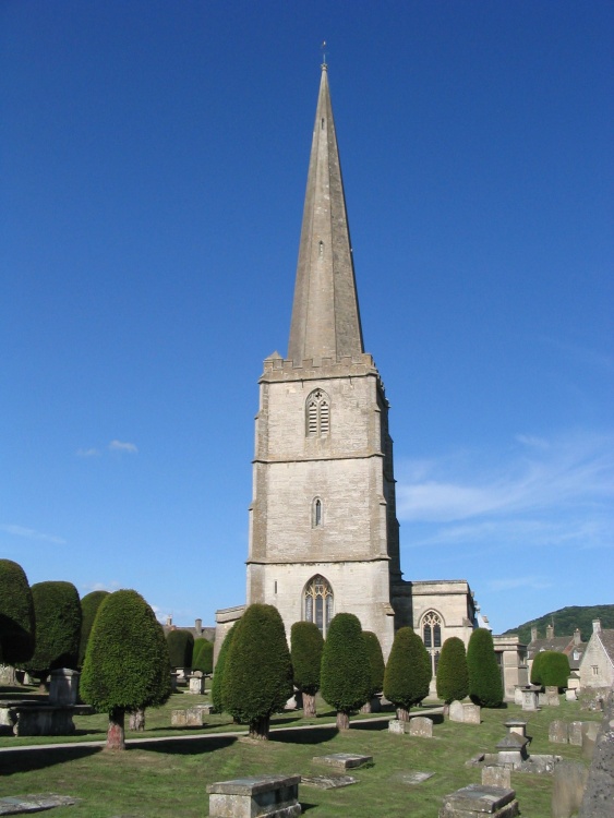 Painswick - St. Mary's Church  and Yard and Yew Trees - June, 2003