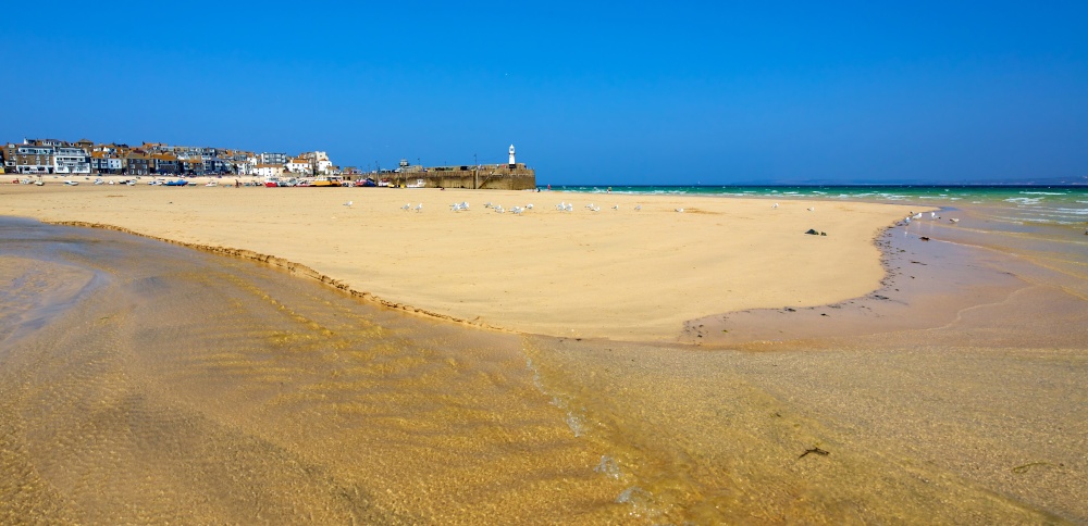 Sand and Ocean in St Ives Harbour