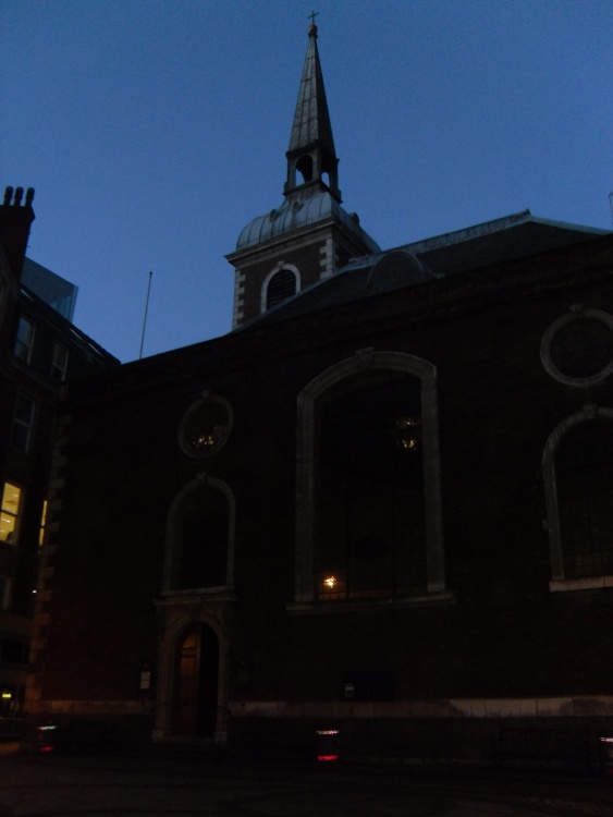 London, St Mary Abchurch in the evening