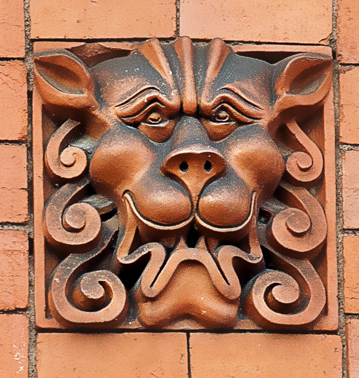 A Lion in Terracotta. Woolton Village. Taken 20th April 2014.
