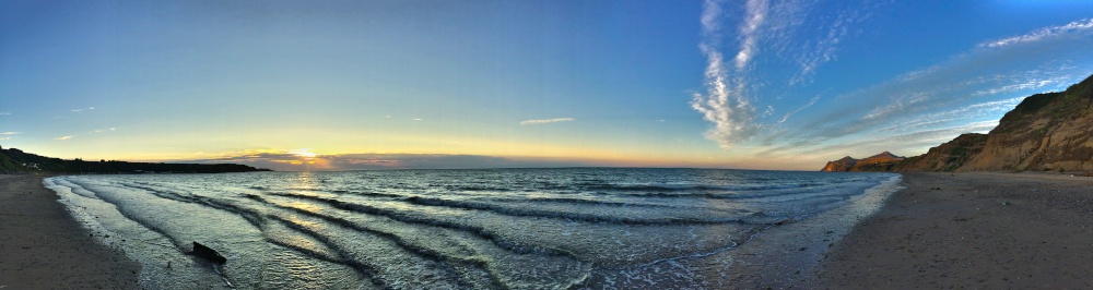 180 Degree Panorama of Nefyn Beach at Sunset