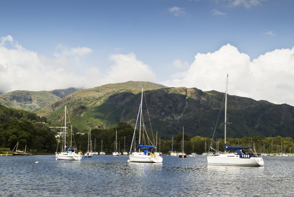 Boats and fells at Coniston