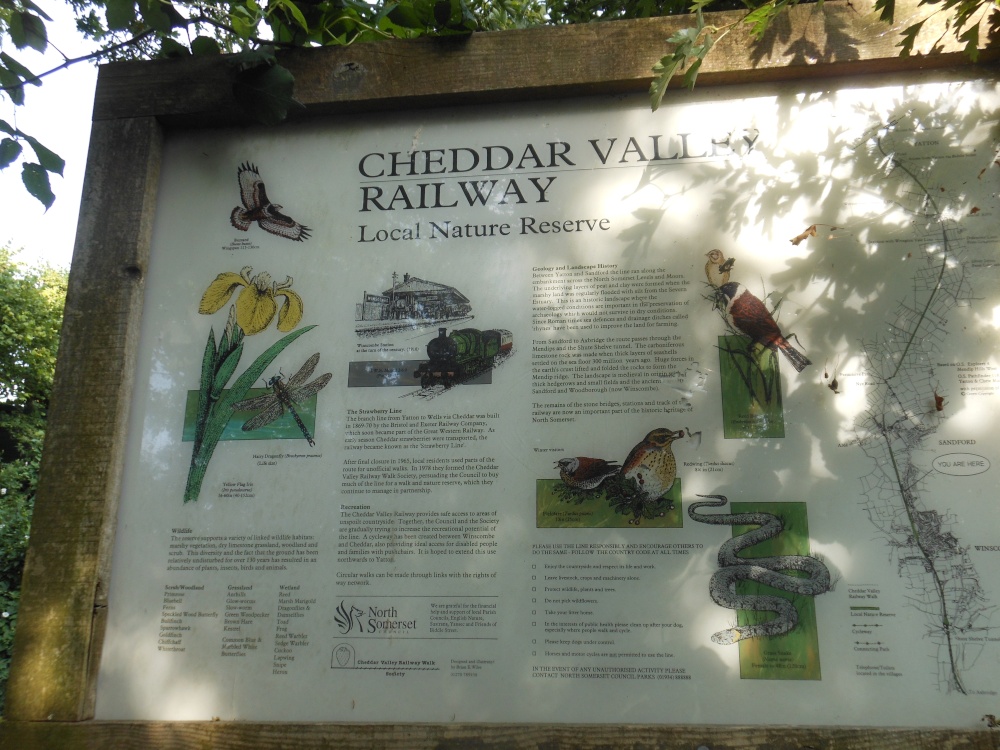 Cheddar Valley Railway sign, just outside Winscombe
