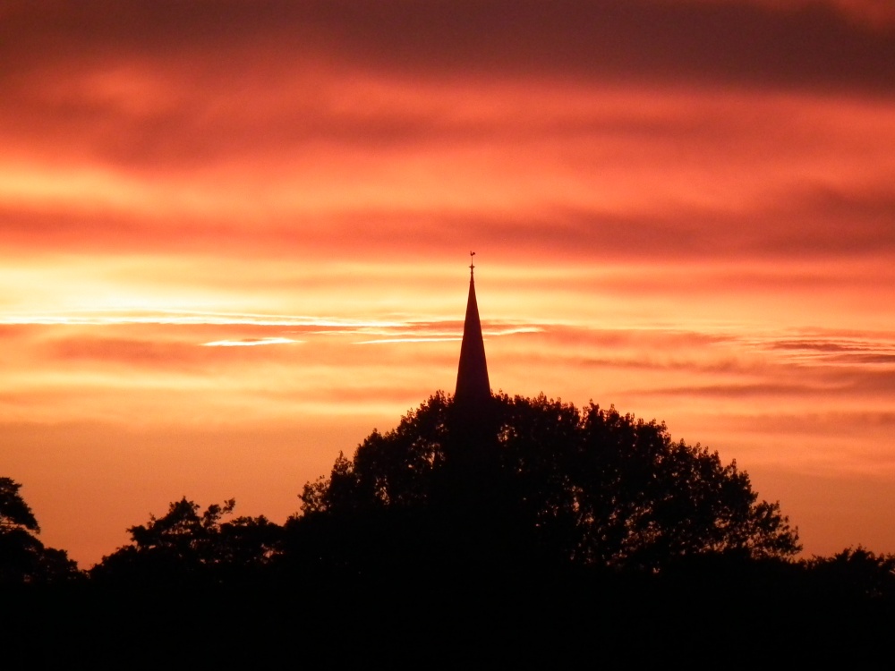 Surreal sunset over Adderbury, Oxfordshire