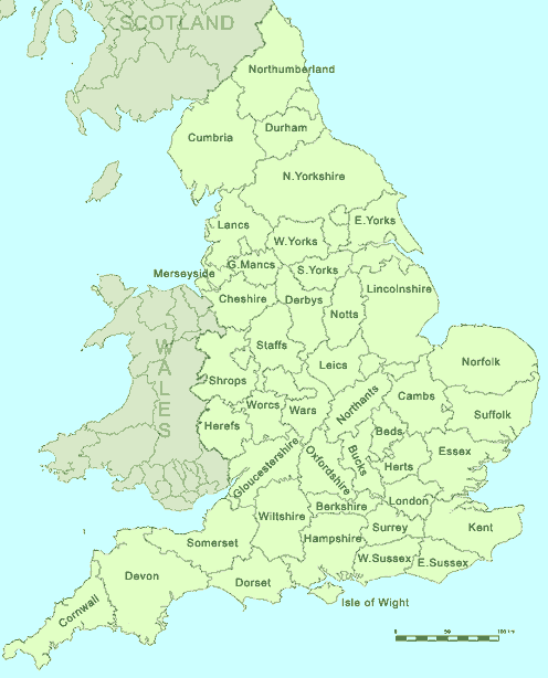 Map Of England Showing Counties County Map of England   English Counties Map