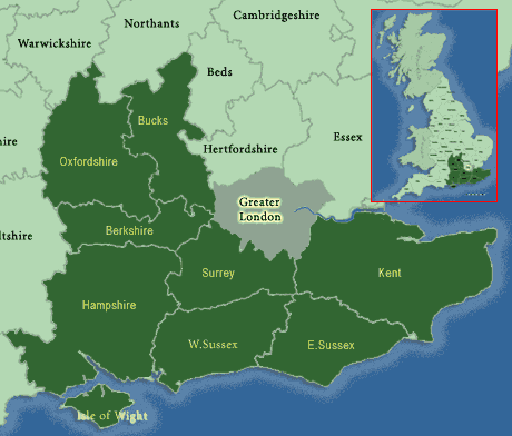 Map Of Southern Counties Uk South of England Map