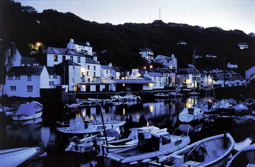 Polperro Harbour at dusk