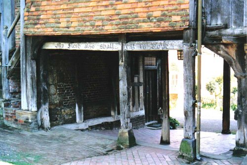 A walkway on the grounds of St. John the Baptist Church, at Penshurst, Kent