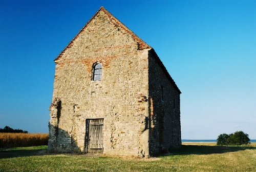 St Peter-on-the-wall. 7th century Saxon church still in use. Bradwell on Sea, Essex