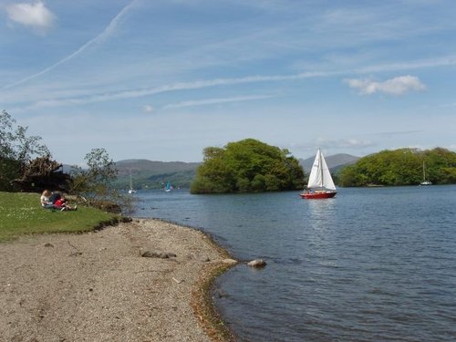 Some of the lovely shore line opposite Belle isle, Windermere