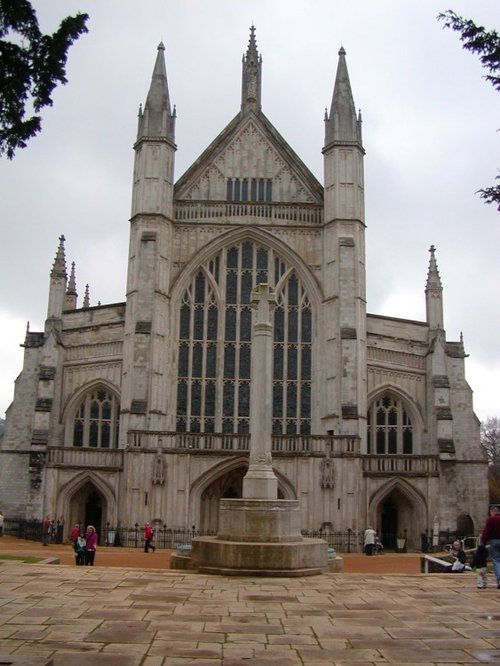 west facade of Winchester Cathedral