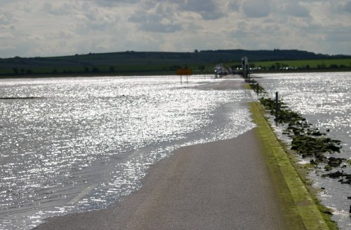 The tide crossing the causeway to Lindisfarne