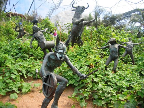 Bronze images at the Eden Project in Cornwall