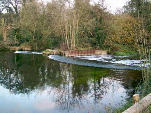 Wier on the river Colne, Denham, Buckinghamshire