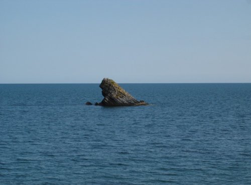 View of Shag Rock from Meadfoot beach, Torquay, S.Devon