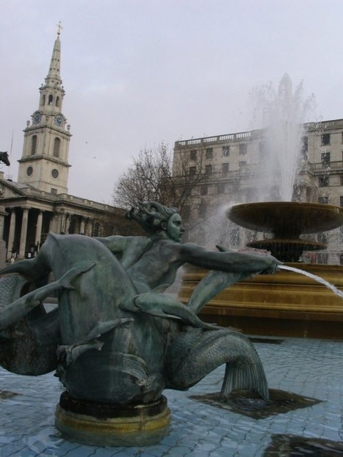 Fountain at Trafalgar Square, London