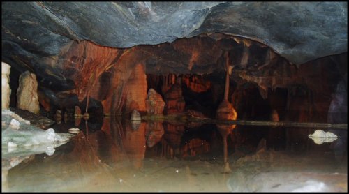 A formation in the caves at Cheddar Gorge & Caves, Somerset.