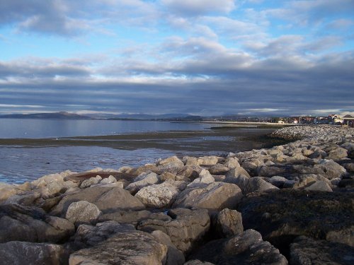 View over Morecambe Bay from Morecambe Promenade 01/01/06