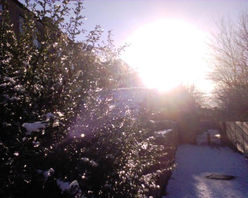 An Oldham, Lancashire street in Winter Snowfall.