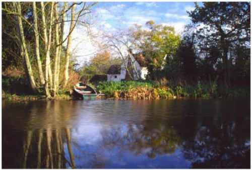 Flatford river view. Flatford, Suffolk