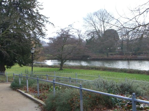 River Leam from Jephson Gardens, Leamington Spa, Warwickshire