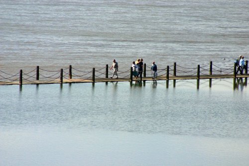 Marine lake walk way at Weston Super Mare, Somerset.