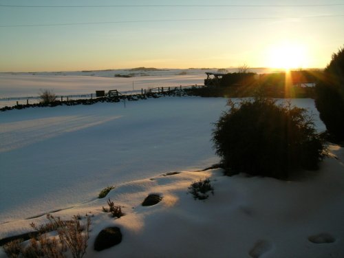 Drumwhindle, Aberdeenshire. Looking towards Ben Achee. Feb 2004