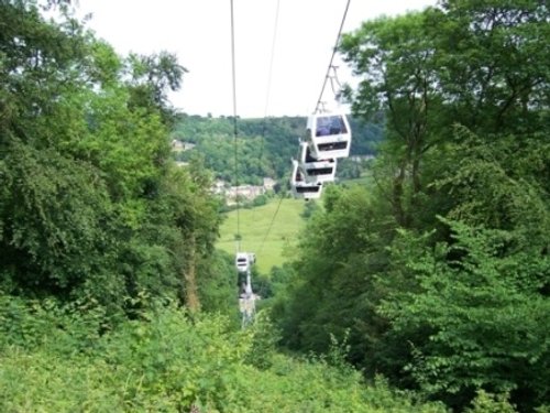 Heights of Abraham, Matlock Bath, looking down on the cable car.