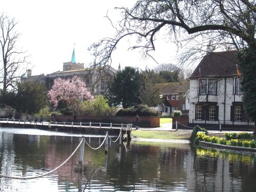 All Saints Church, ponds and the Greyhound, Carshalton