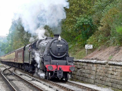 North Yorkshire railway. - Train arriving at Goathland