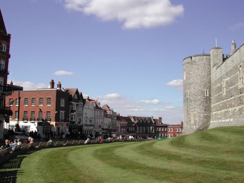 Town of Windsor across the street from Windsor Castle in Windsor, England.