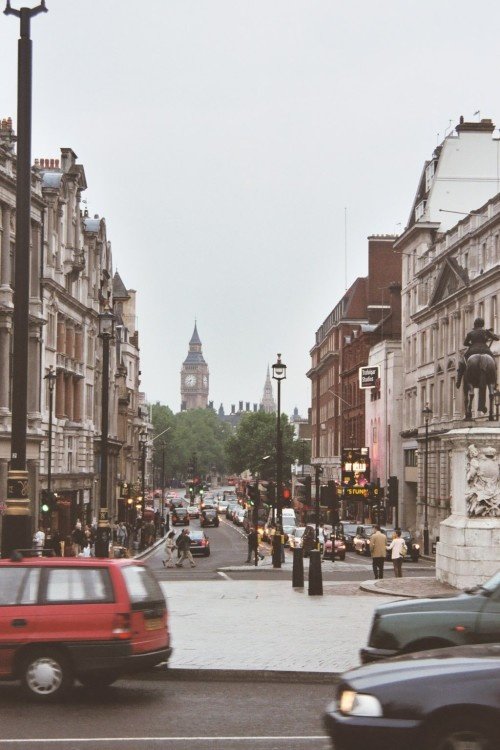 Whitehall and Big Ben from Trafalgar Square, Greater London