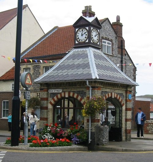 Side view of Sheringham clock tower, Norfolk