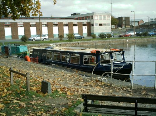 The 'Richmond' canal boat at Chichester canal basin, 10/11/06. Chichester, West Sussex.