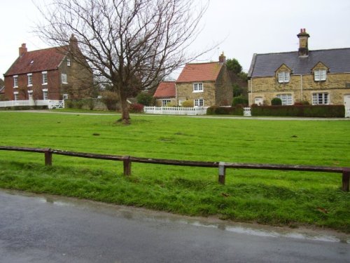 The village green in Coneysthorpe, North Yorkshire