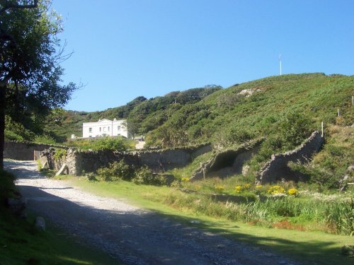 The road up to the village (over the horizon), Lundy Island, off the North Devon coast.