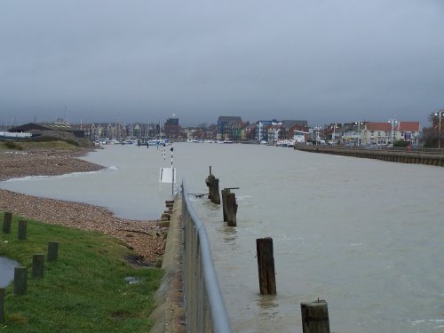 A view of the river Arun from sea in Littlehampton, West Sussex.