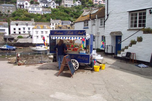 Picture of the 'fish bar' at Polperro, Cornwall.