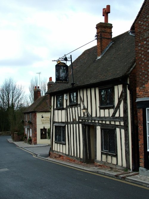 The Leather Bottle Public House, Cobham, Kent. Frequented by Charles Dickens