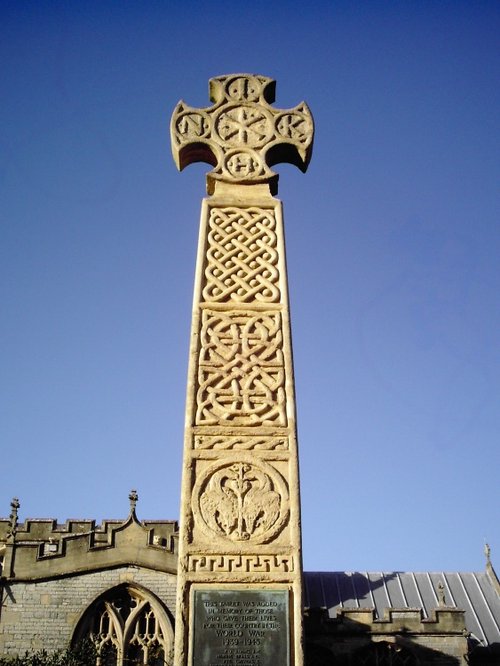 Pagan cross outside Glastonbury church, Somerset