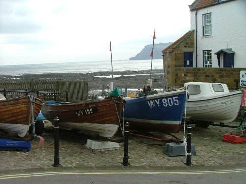 Fishing boats at Robin Hoods Bay