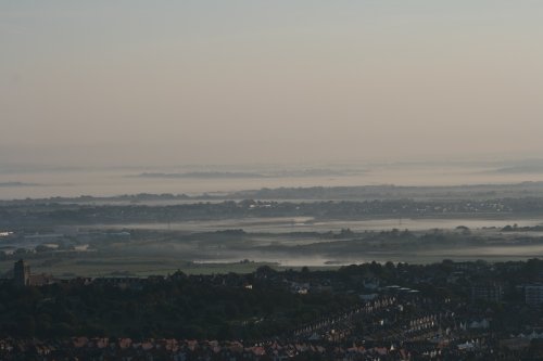 Early morning view of Langney from Golf Club car park