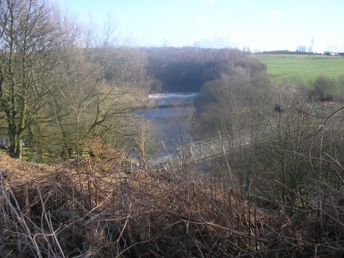 Waterfall, River Irwell, Radcliffe, Greater Manchester